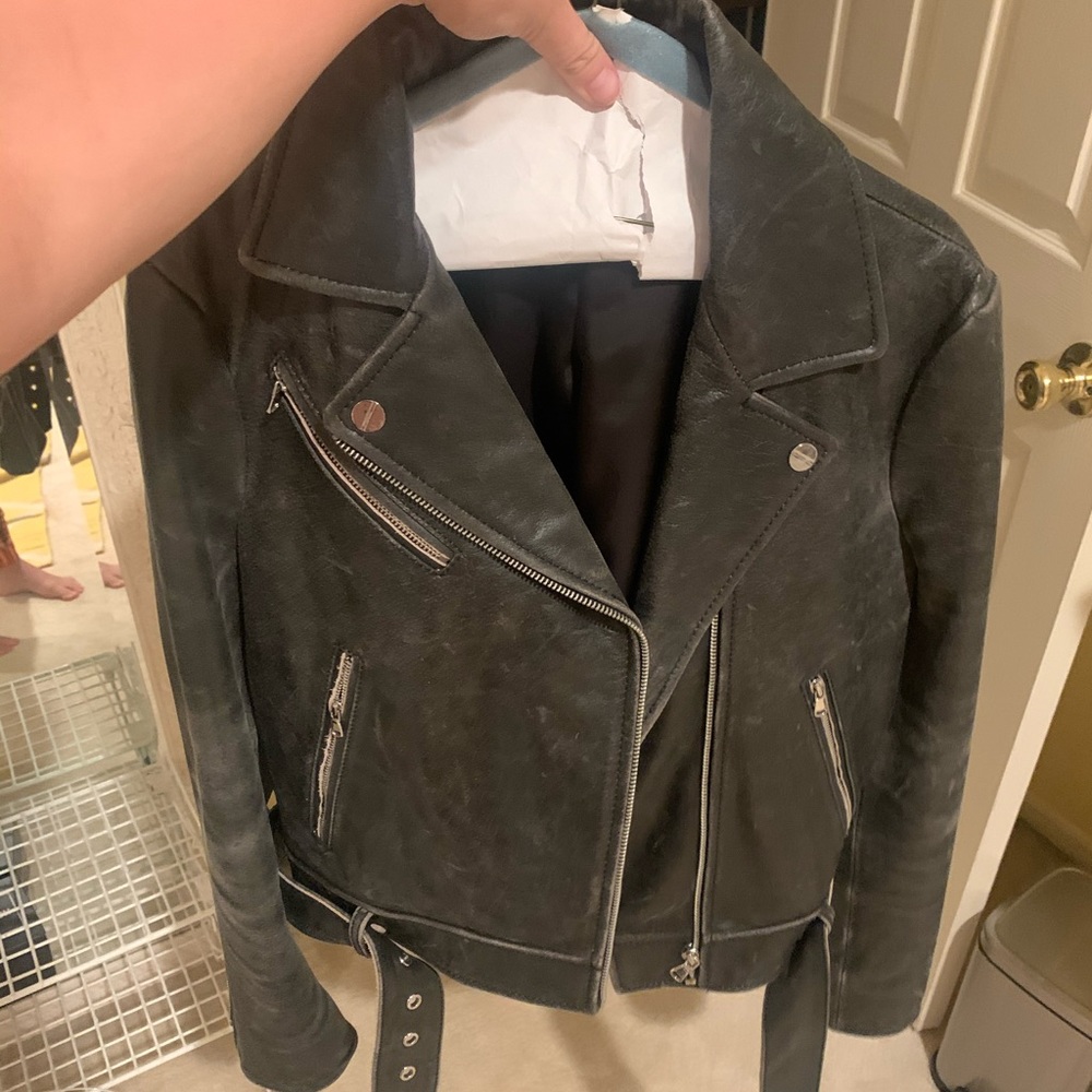 Kenneth Cole Leather Biker Jacket